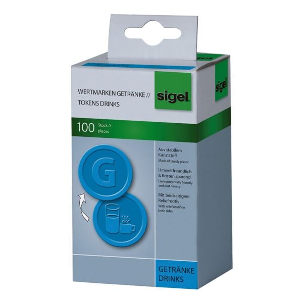 Sigel 100er-Pack Wertmarken »Getränke« blau blau