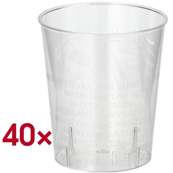 Papstar 40er-Pack Einweg-Trinkbecher für Schnaps 2 cl transparent, 4.1 cm