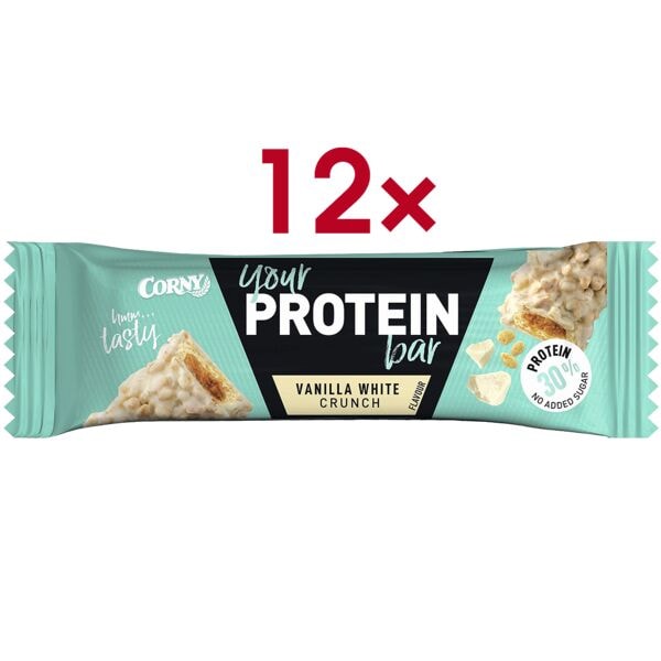 Corny 12er-Pack Proteinriegel »Your Protein bar Vanilla White Crunch« weiß