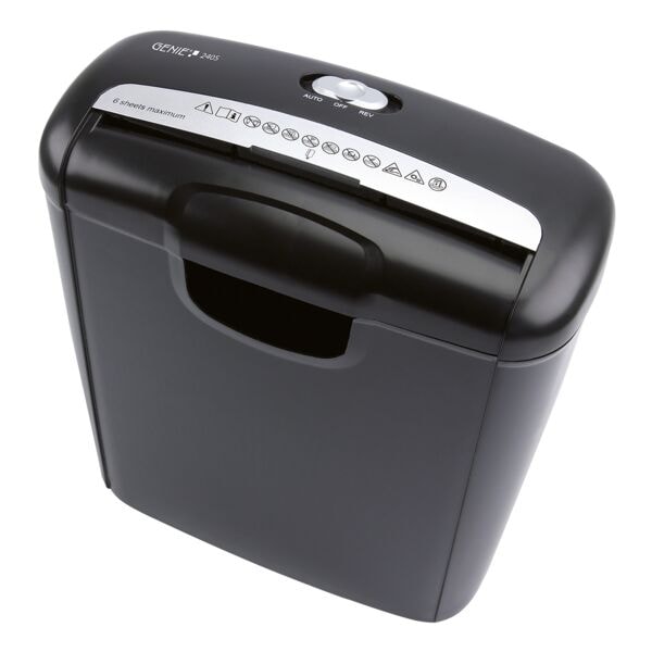 GENIE Aktenvernichter 240 S mit Streifenschnitt bis 6 Blatt schwarz, 29.2x32.6x14.2 cm
