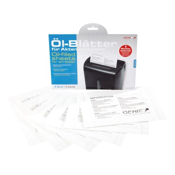 GENIE 6er-Pack Aktenvernichter-Ölblätter