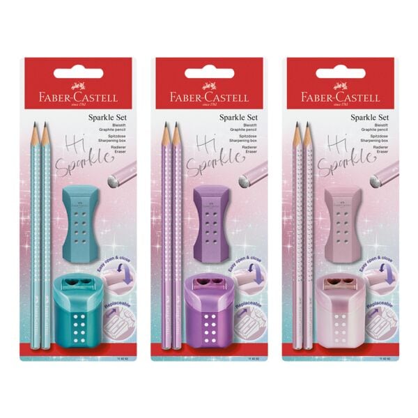 Faber-Castell (Schule) 4-tlg. Bleistift-Set »GRIP SPARKLE« farbig sortiert mehrfarbig