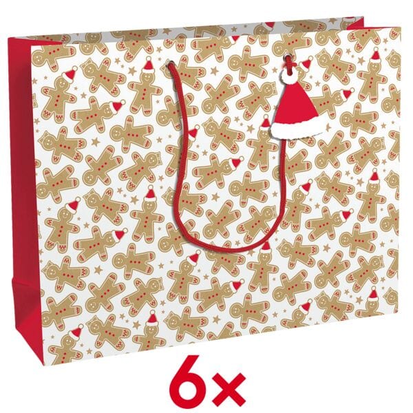 Clairefontaine 6er-Pack Geschenktasche XL »Lebkuchen«, 37.3x27.5x11.8 cm