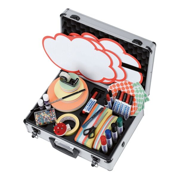 Franken Moderationskoffer »Profi« gefüllt mit 2567 Teilen silber, 43x16x37 cm