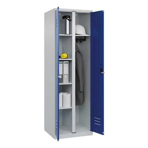 CP Wäsche- und Garderobenschrank »Classic Plus Korpus lichtgrau« Drehriegelverschlu blau, 60x185x50 cm