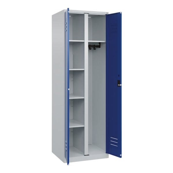 CP Wäsche- und Garderobenschrank »Classic Plus Korpus lichtgrau« Zylinderschloss Fa blau, 60x185x50 cm