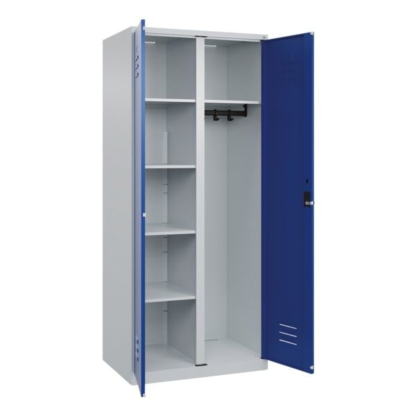 CP Wäsche- und Garderobenschrank »Classic Plus lichtgrau« Drehriegelverschluss Fach blau, 80x185x50 cm