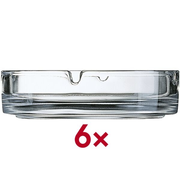 Arcoroc Aschenbecher klar stapelbar groß 10.7 cm 6er-Pack transparent, 10.7x3.5x10.7 cm