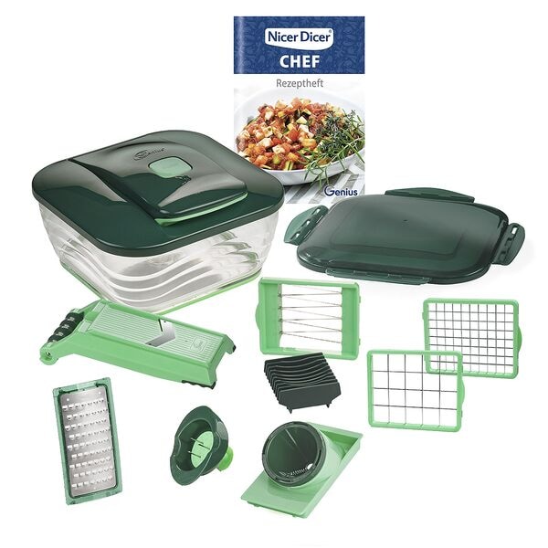 Genius 15-tlg. Gemüseschneider-Set »Nicer Dicer Chef« silber