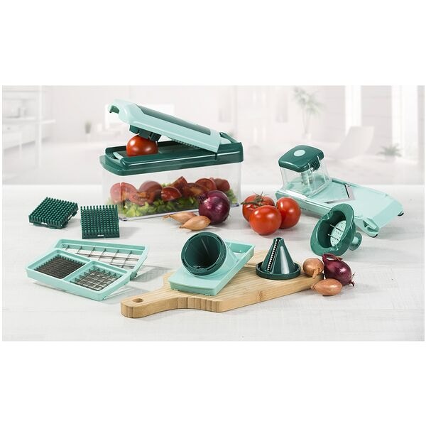 Genius 16-tlg. Gemüseschneider-Set »Nicer Dicer Fusion Julietti« silber