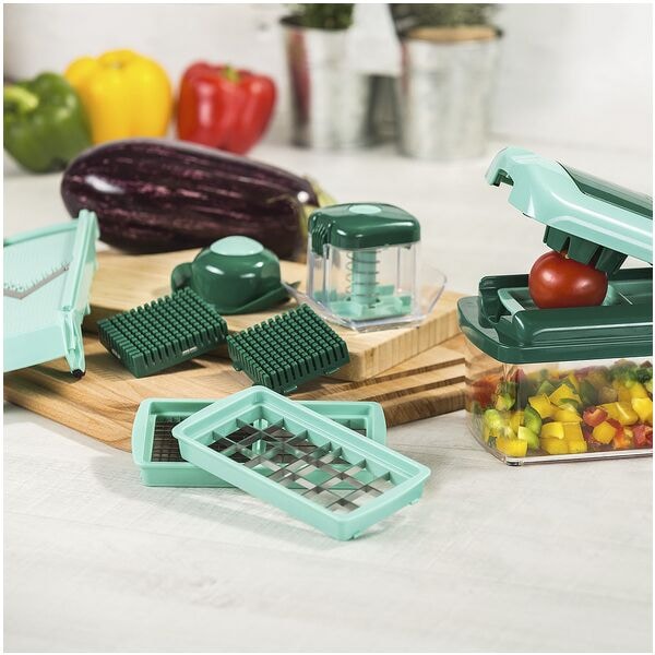 Genius 12-tlg. Gemüseschneider-Set »Nicer Dicer Fusion smart« silber