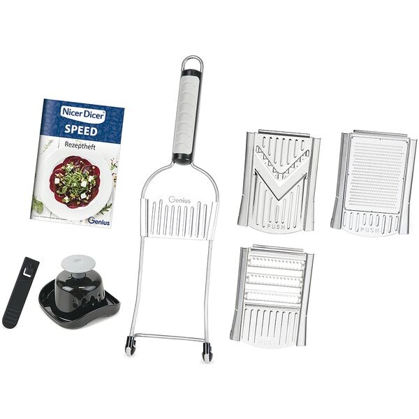Genius 7-tlg. Gemüseschneider-Set »Nicer Dicer Speed« silber