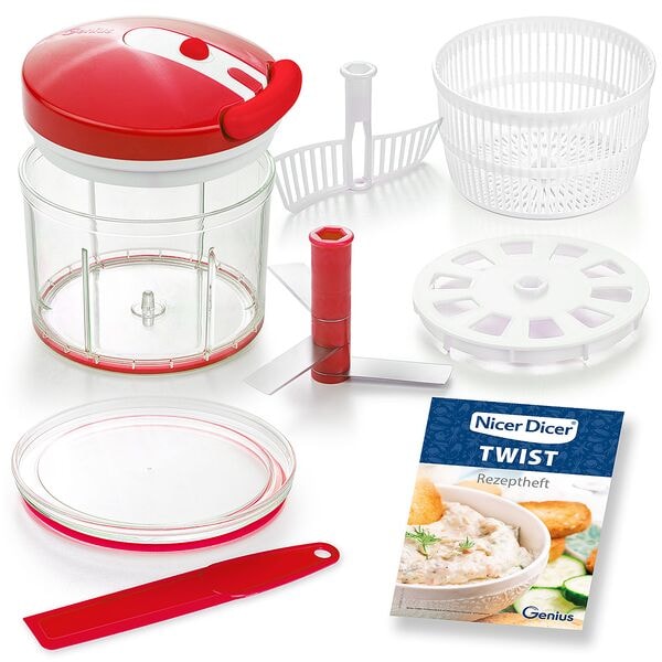 Genius 9-tlg. Gemüseschneider-Set »Nicer Dicer Twist« rot