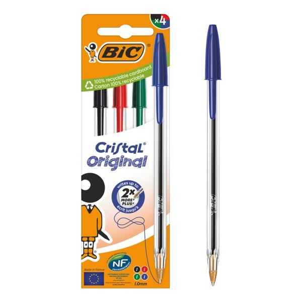 BIC 4er-Pack Kugelschreiber »Cristal® Original« blau