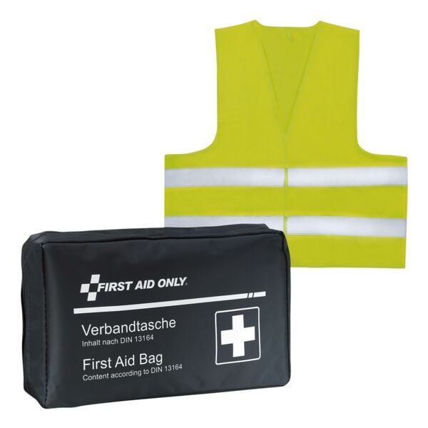 First Aid Only Motorrad-Verbandtasche inkl. Warnweste schwarz, 20x4.5x13.5 cm