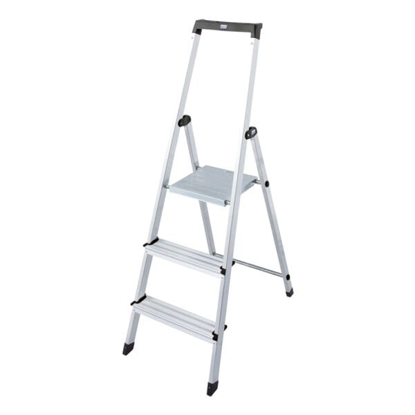 Krause Stufen-Stehleiter »MONTO Solidy« 3 Stufen mit Ablage silber, 140 cm