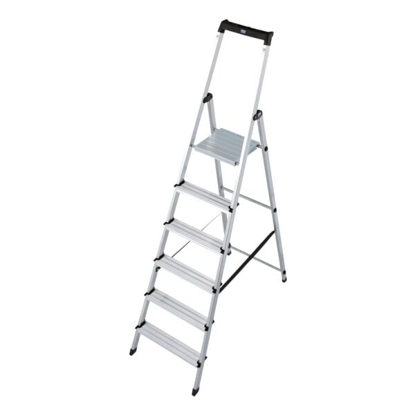 Krause Stufen-Stehleiter »MONTO Solidy« 6 Stufen mit Ablage silber, 205 cm