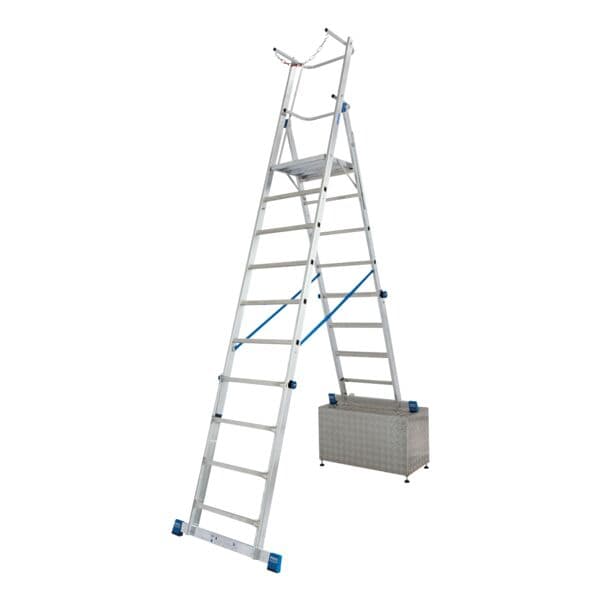 Krause Plattformleiter »STABILO» 10 Sprossen silber, 350 cm
