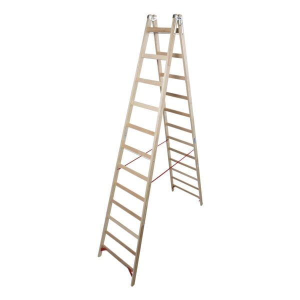 Krause Holz Doppelleiter »STABILO« 2 x 12 Sprossen braun, 335 cm