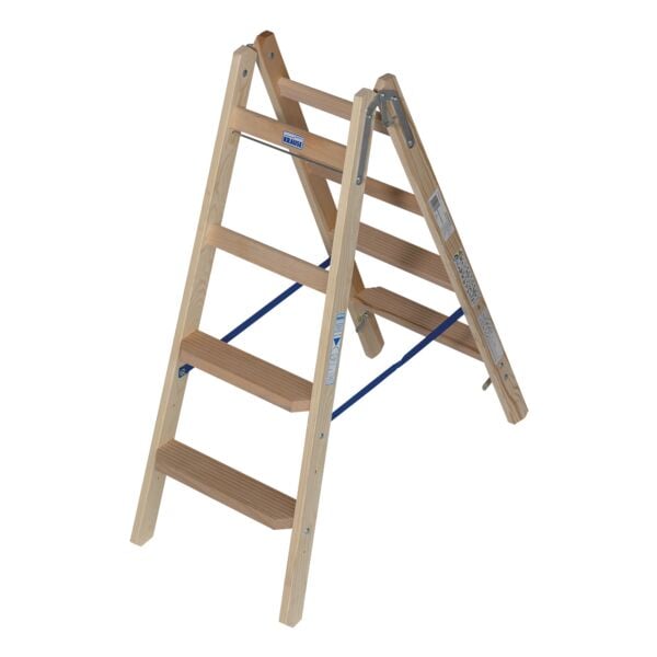 Krause Holz Doppelleiter »STABILO« 2x 4 Stufen braun, 120 cm