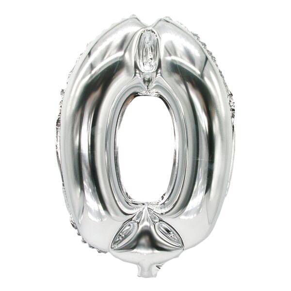 Papstar Folienluftballon »0« silber silber