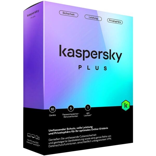 Kaspersky Sicherheitssoftware »Plus« Vollversion 10 Geräte / 1 Jahr