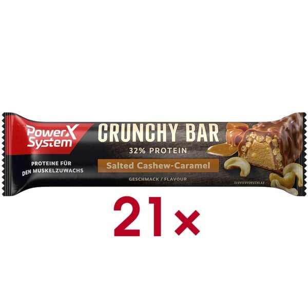PowerX System 21er-Pack Proteinriegel »Power System Crunchy Bar Salted Cashew-Caramel«