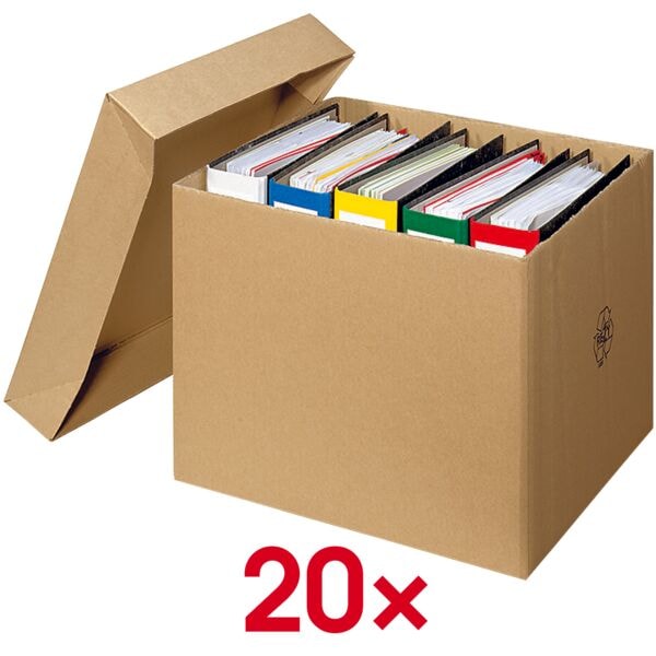 Nestler 20 Kartons mit Deckel - 43.8 x 38.5 x 33.6 cm, 43.8x33.6x38.5 cm