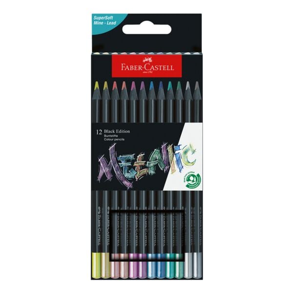 Faber-Castell (Schule) 12er-Set Buntstifte »Black Edition Metallic« schwarz