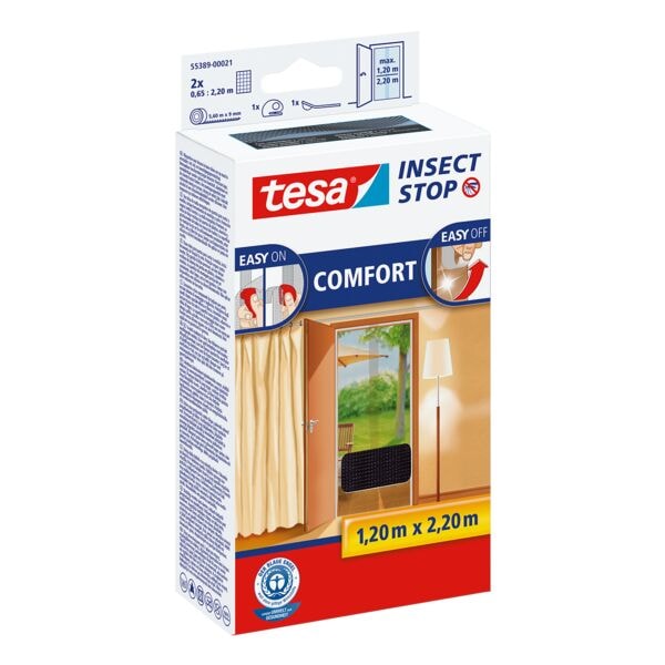 tesa Fliegengitter »Insect Stop COMFORT« 55389 für Türen grau, 120x220 cm