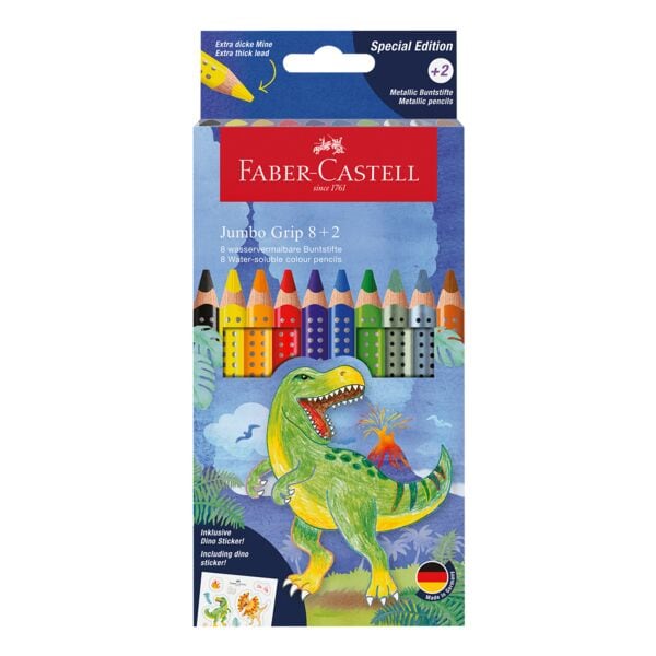 Faber-Castell (Schule) 8+2 Buntstifte »Jumbo Grip Dino«