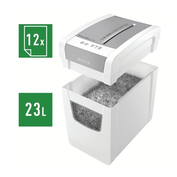 Leitz IQ Aktenvernichter »Slim Office S« P4 weiß, 22x37.5x37 cm