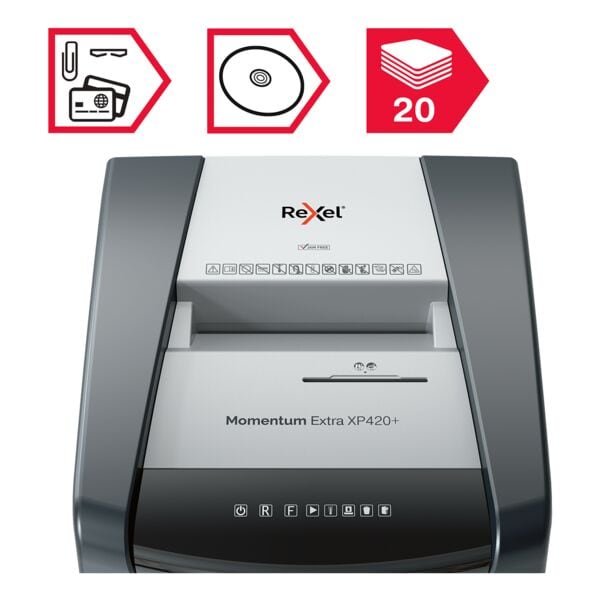 Rexel Aktenvernichter »Momentum Extra XP420+« schwarz, 23x72.2x45.7 cm