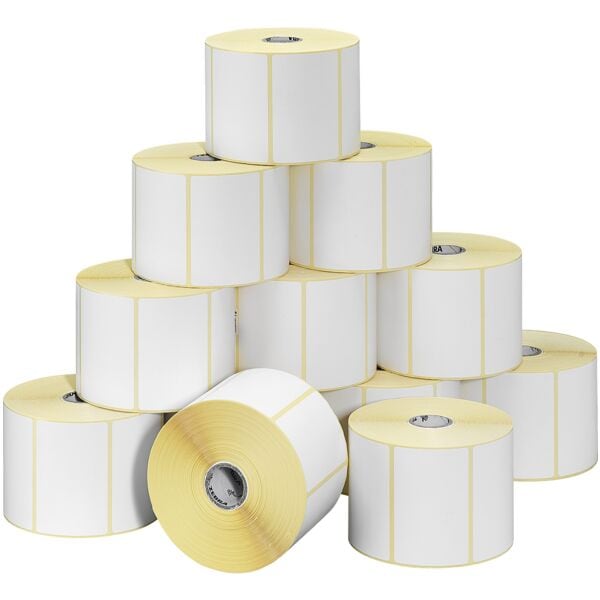 Zebra 12er-Pack Etikettenrollen für Etikettendrucker 57 x 32 mm (12x 2100 Etiketten) weiß