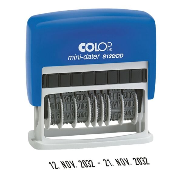 Colop Mini-Doppeldatum-Stempel »S 120/DD« mehrfarbig, 4.6x0.4 cm