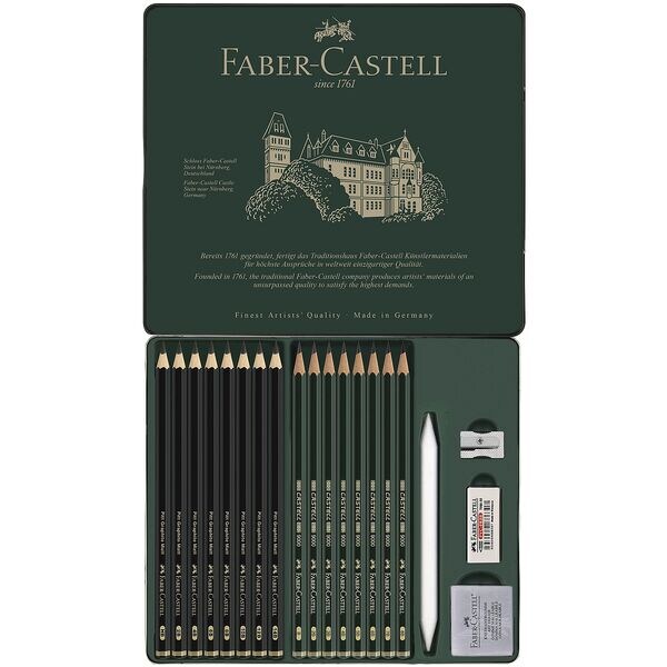 Faber-Castell 20-tlg. Zeichenbleistift-Set »Pitt Graphite Matt & Castell 9000« grau