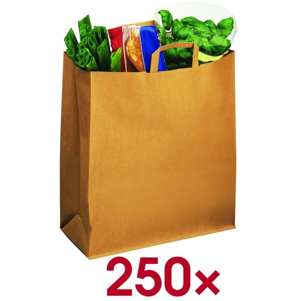 VP 250er-Pack Papier-Tragetaschen »Topcraft« 32,0 x 42,0 cm braun braun, 32x42 cm