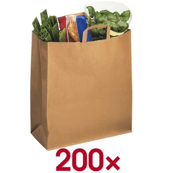 VP 200er-Pack Papier-Tragetaschen »Topcraft« 40,0 x 45,0 cm braun braun, 40x45 cm
