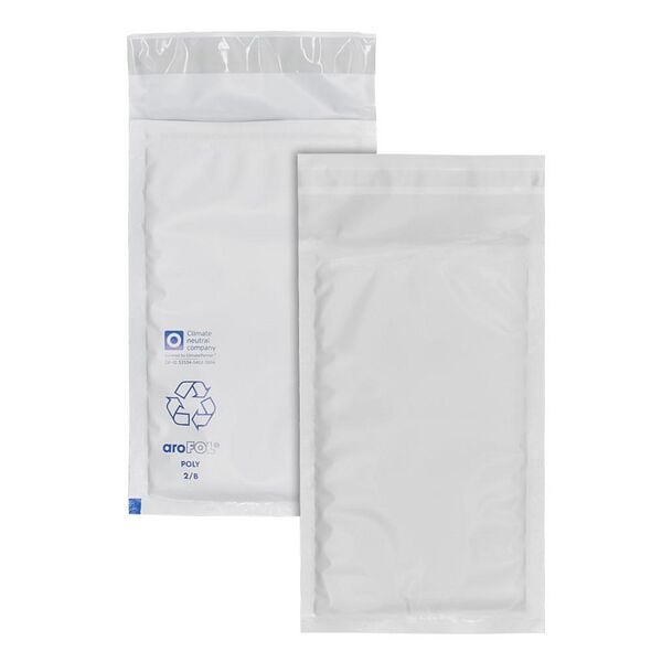 aroFol 200er-Pack Luftpolster-Versandtaschen »POLY 2/B« für DIN A6 weiß, 14x22.5 cm