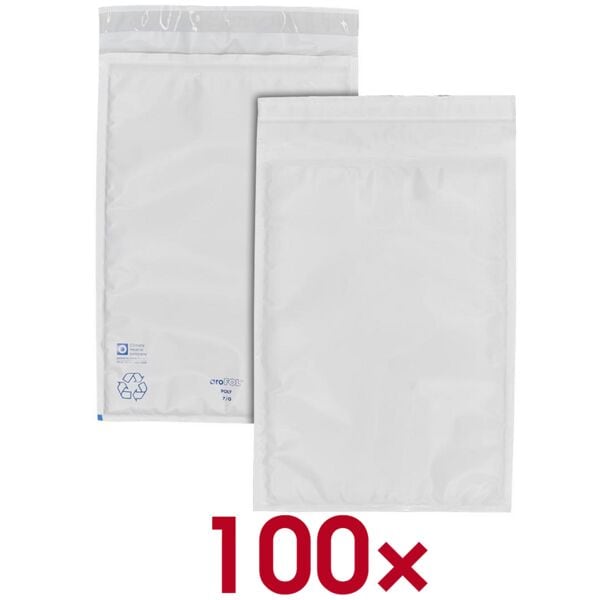 aroFol 100er-Pack Luftpolster-Versandtaschen »POLY 7/G« für DIN A4 weiß, 25x35 cm