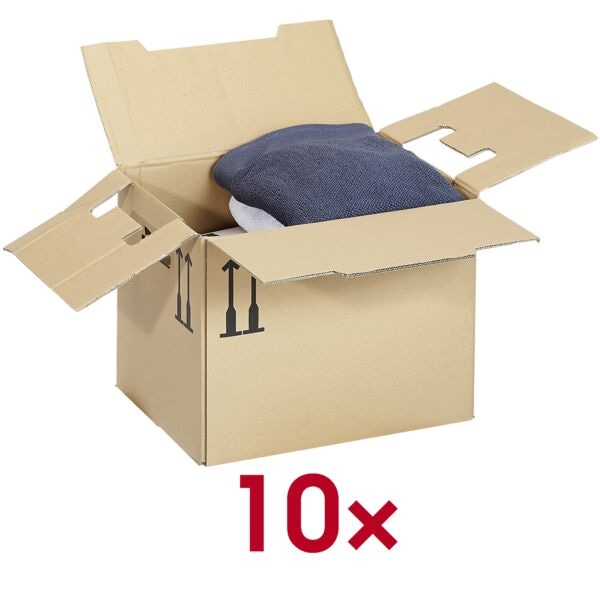 Nestler 10er-Pack Umzugskartons 44,4 x 36,9 x 50,0 cm, max. 25 kg braun, 44.4x50x34.9 cm