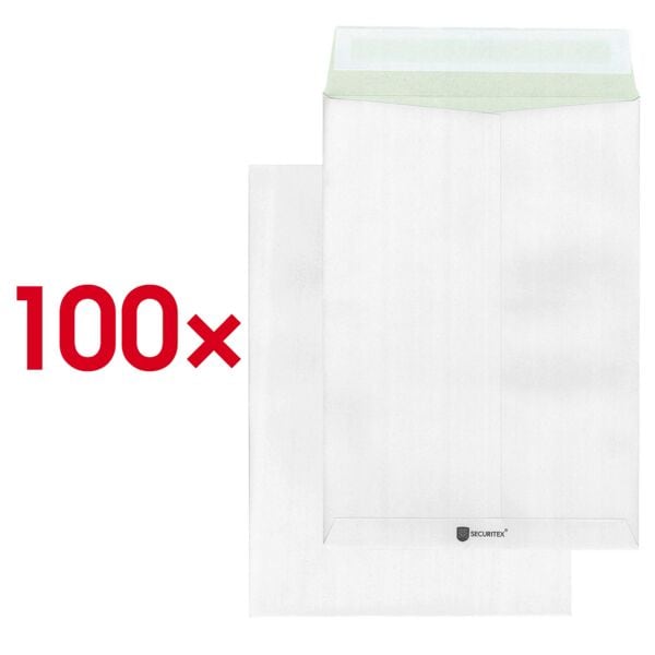 Mailmedia 100er-Pack Versandtaschen »Securitex« DIN C4 ohne Fenster weiß weiß, 22.9x32.4 cm