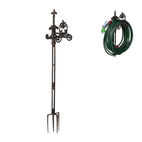 relaxdays Stehender Schlauchhalter Gusseisen