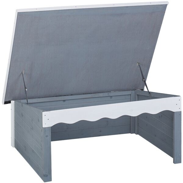 relaxdays Mähroboter-Garage Holz braun