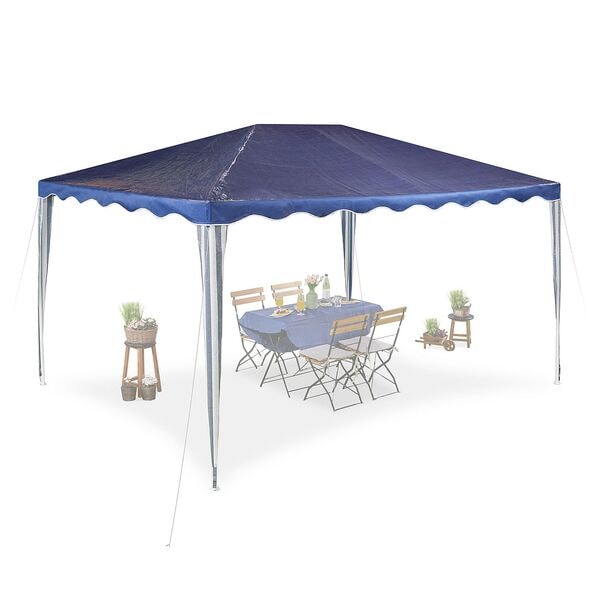 relaxdays Pavillon 3x4m dunkelblau blau