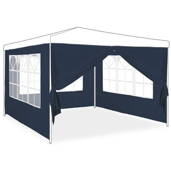 relaxdays 4er-Set Seitenwand für Pavillon 2x3m blau blau