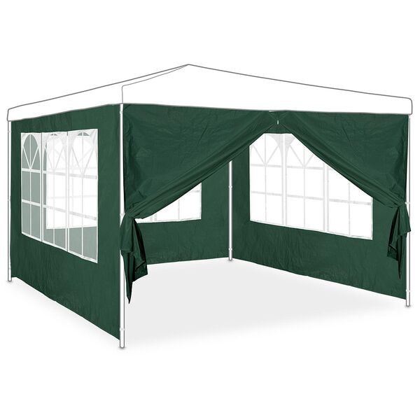 relaxdays 4er-Set Seitenwand für Pavillon 2x3m grün grün