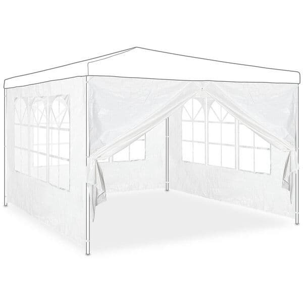 relaxdays 4er-Set Seitenwand für Pavillon weiß weiß