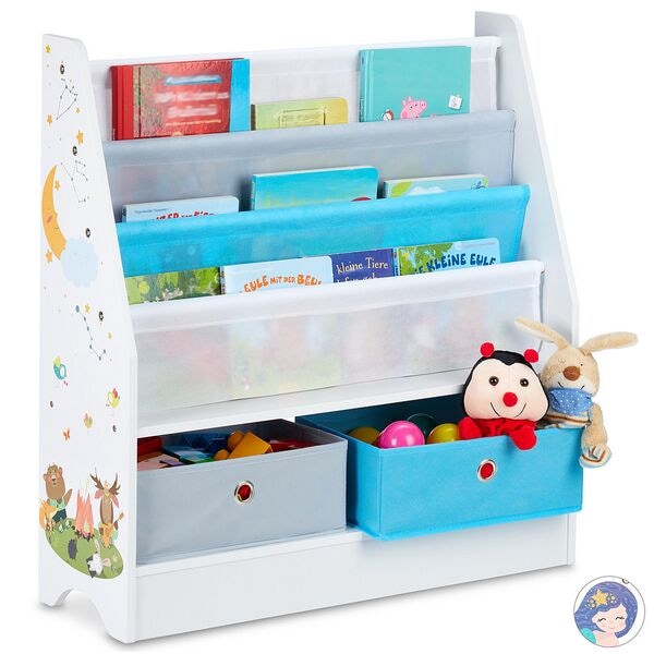 relaxdays Kinderregal »Boxen + Hängefächern« transparent