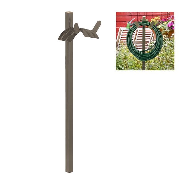 relaxdays Freistehender Schlauchhalter - 108x26x18 cm braun